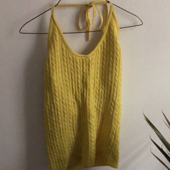 Yellow knit halter top - Picture 1 of 3